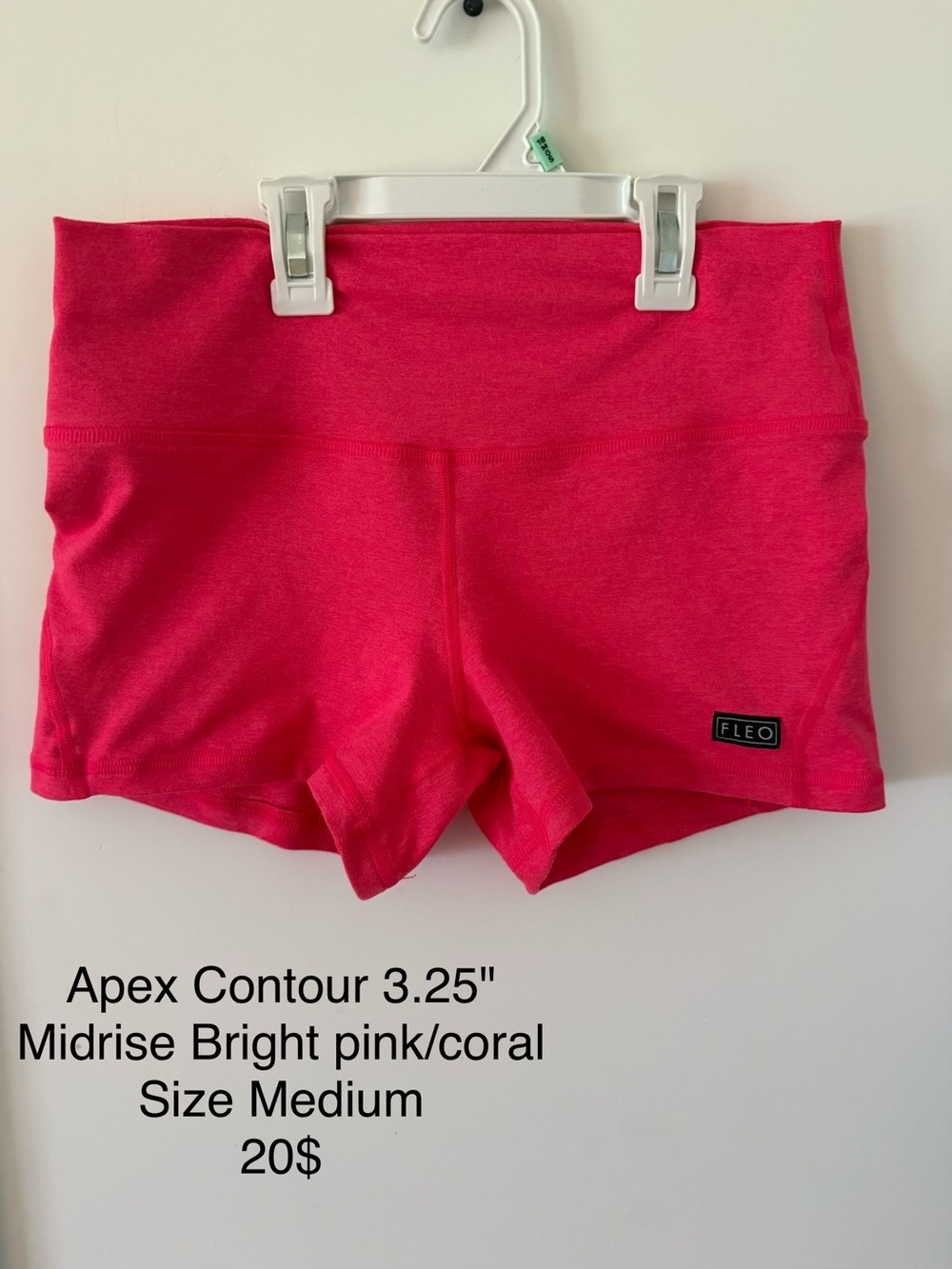 Fleo Bright Pink Midrise Apex Contour Shorts